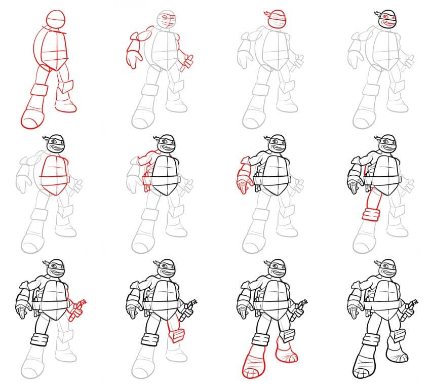 How to draw Ninja turtle (11)