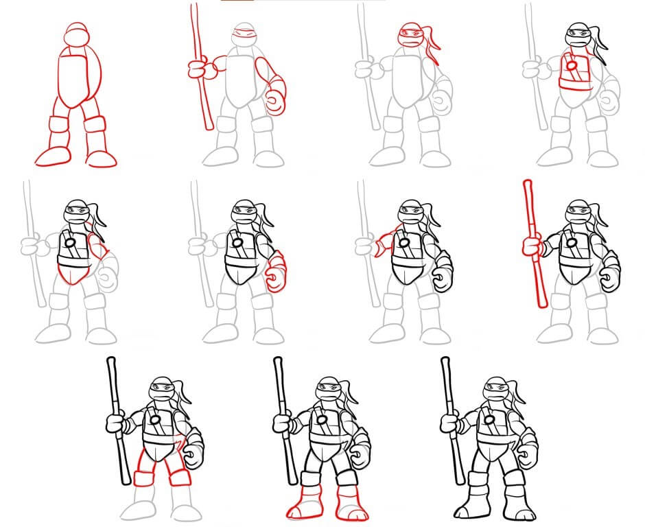 How to draw Ninja turtle (12)