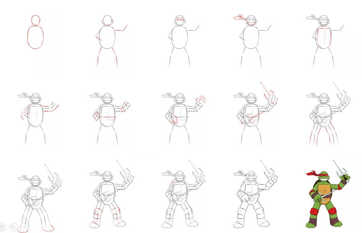 How to draw Ninja turtle (13)