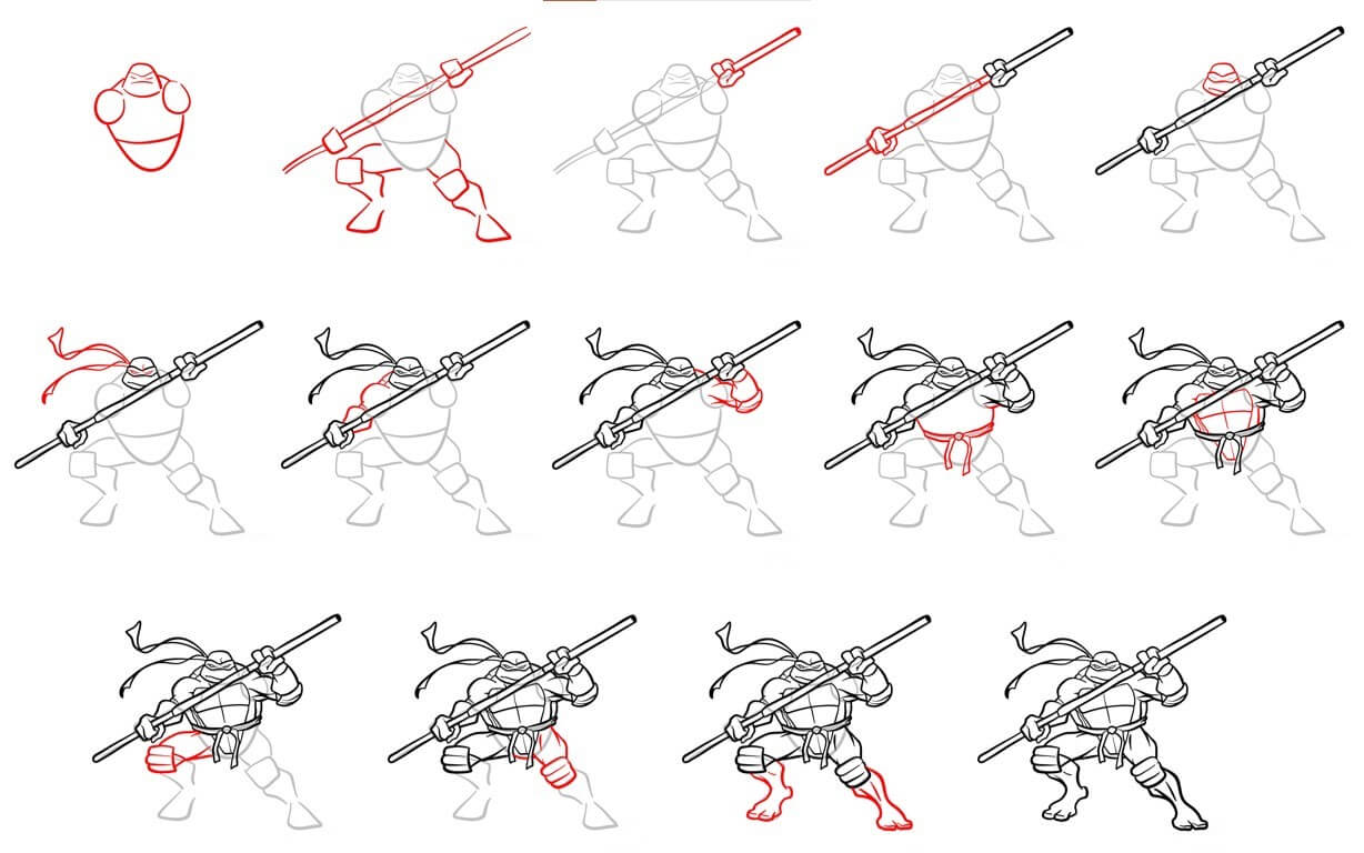 How to draw Ninja turtle (16)