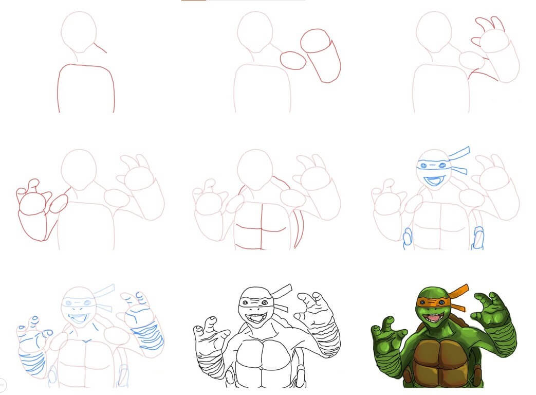 How to draw Ninja turtle (20)