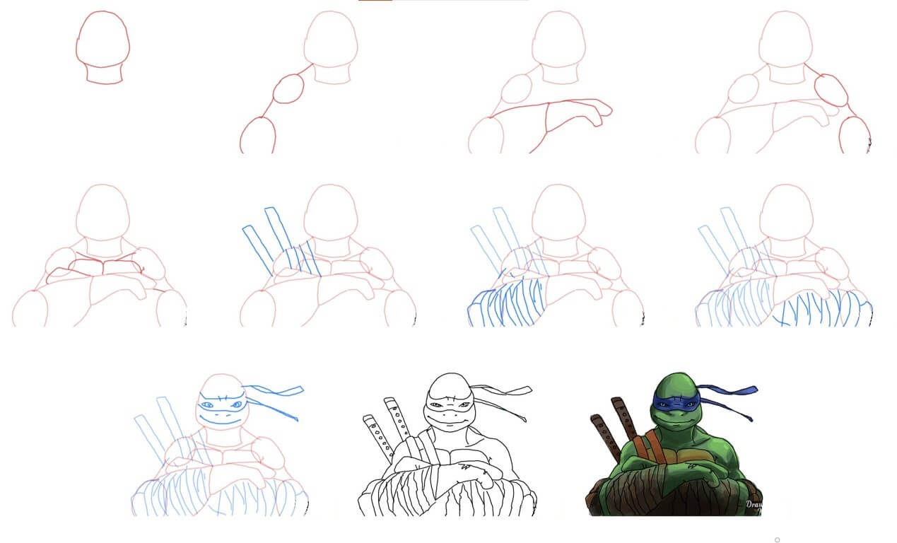 How to draw Ninja turtle (21)