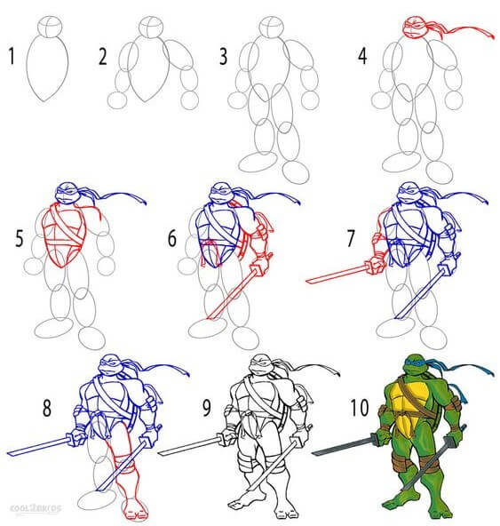 Ninja turtle (5) Drawing Ideas