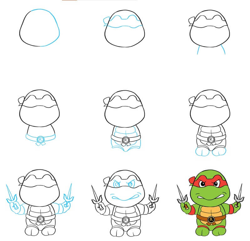 How to draw Ninja turtle (8)