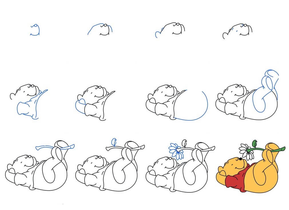 How to draw Pooh bear idea (10)