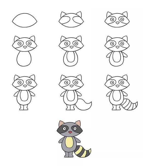 How to draw Raccoon idea (16)