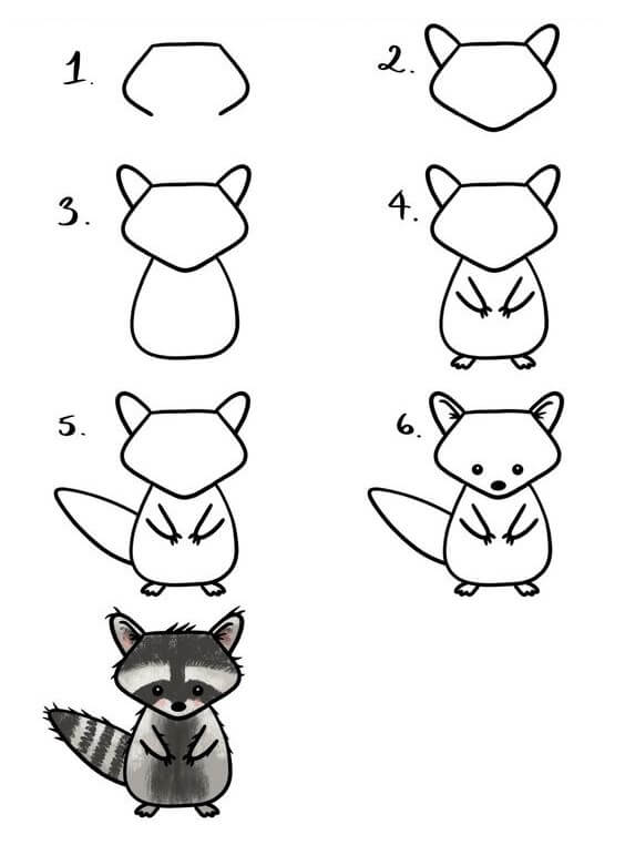 How to draw Raccoon idea (18)