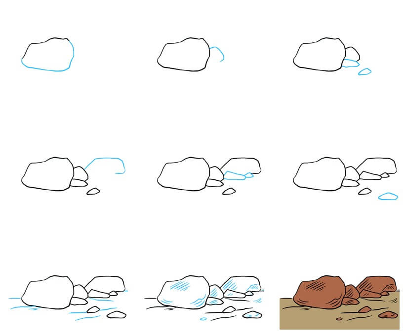 How to draw Rocks idea (10)