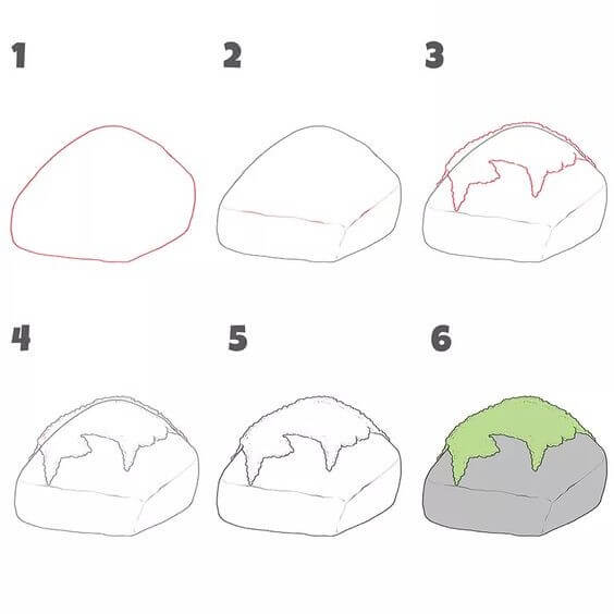 How to draw Rocks idea (2)