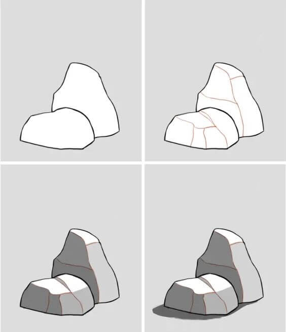 How to draw Rocks idea (3)