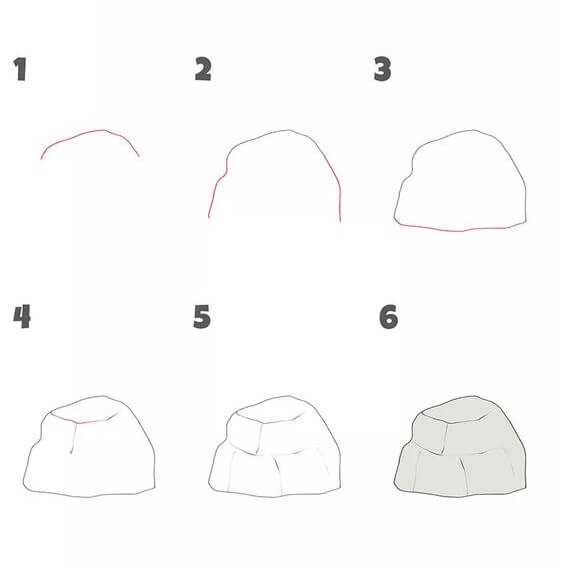 How to draw Rocks idea (4)