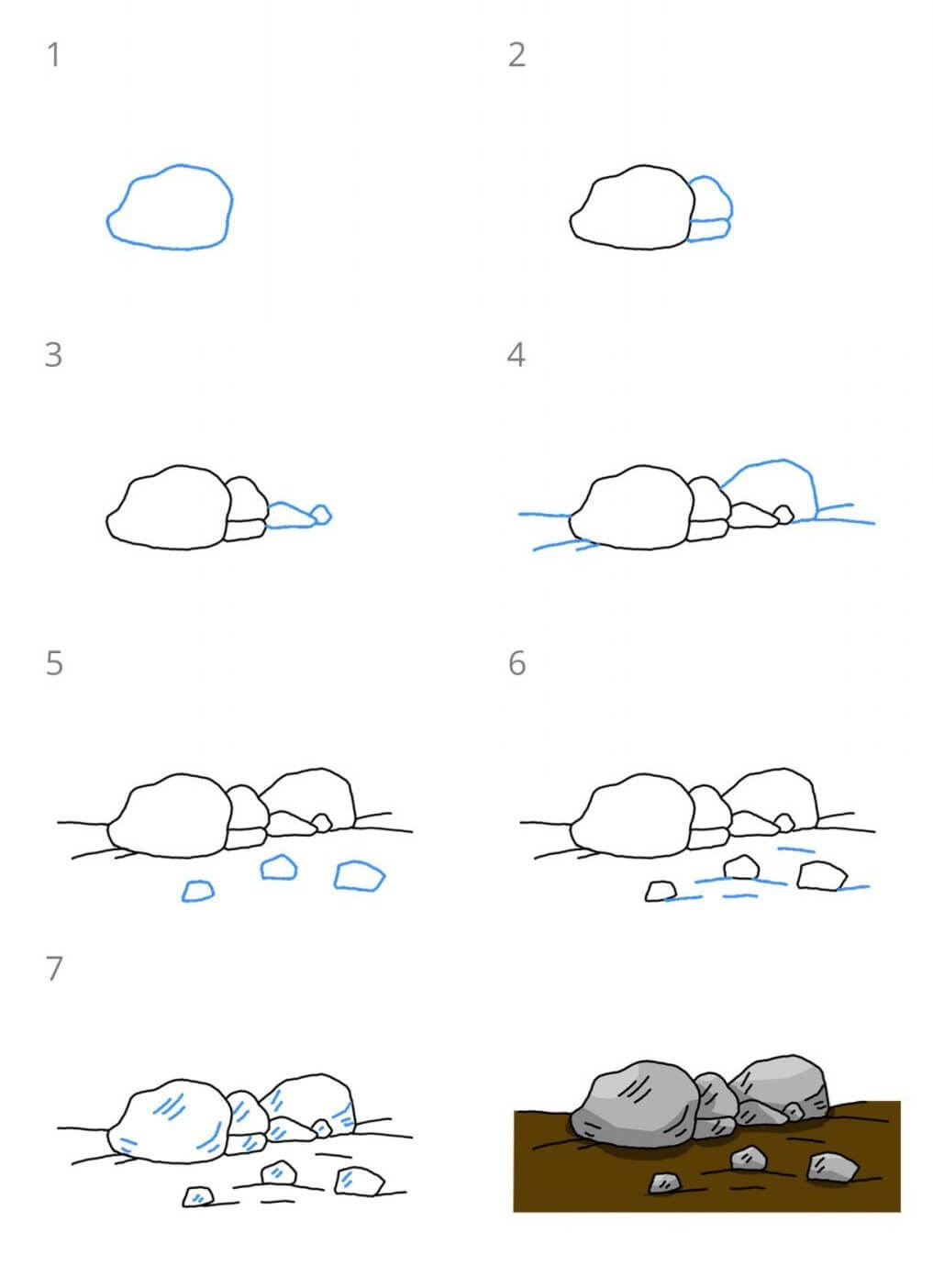 How to draw Rocks idea (7)