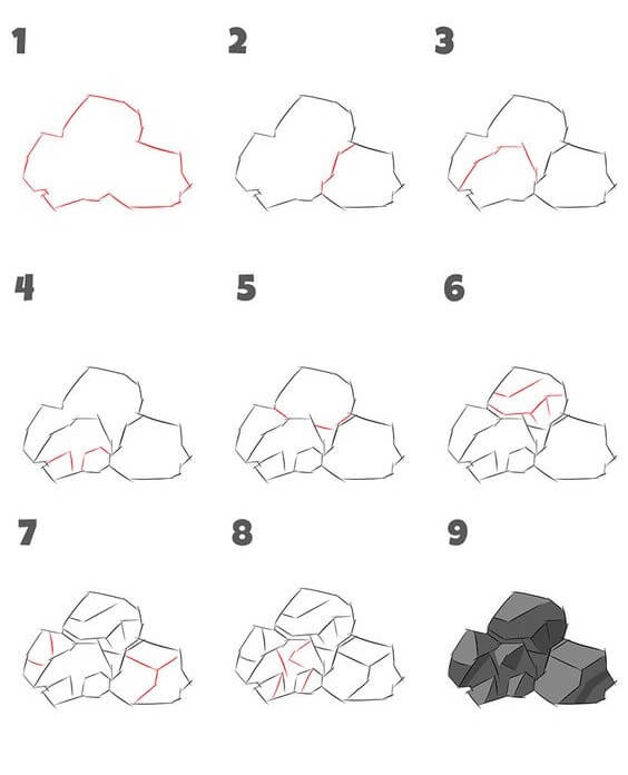 How to draw Rocks idea (8)