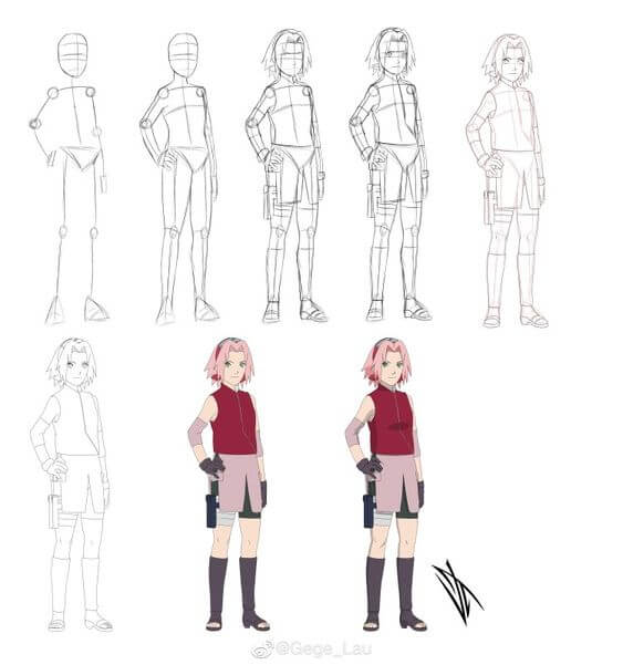 How to draw Sakura (1)