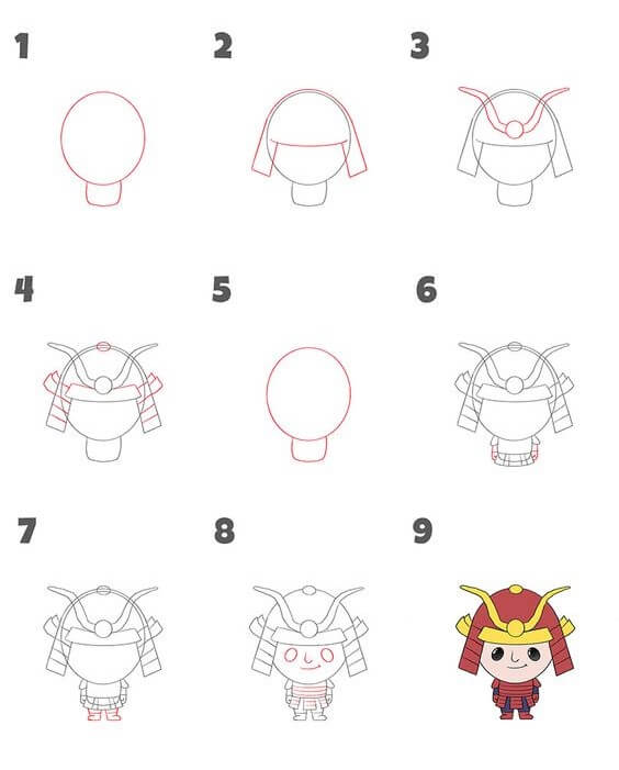 How to draw Samurai idea (1)