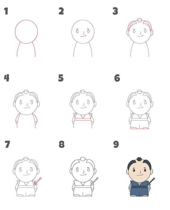 How to draw Samurai idea (2)