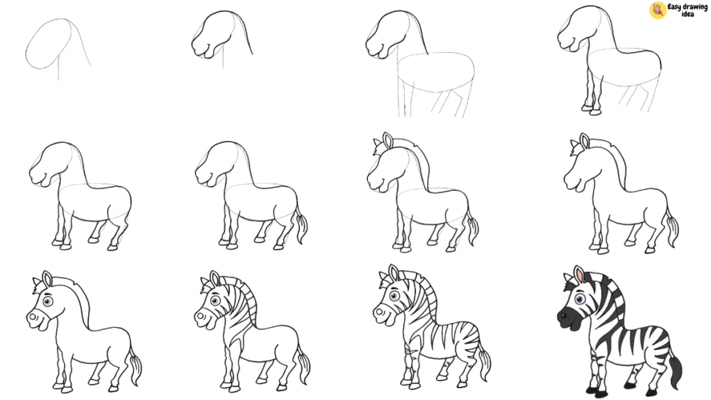 How to draw Simple horse drawing (2)