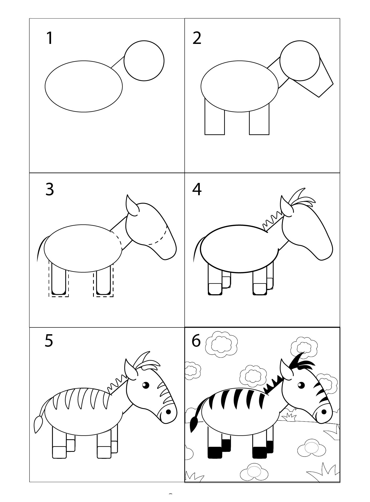 How to draw Simple horse drawing