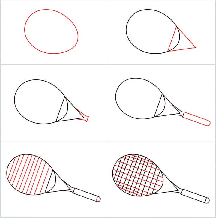 How to draw Tennis racket idea (3)