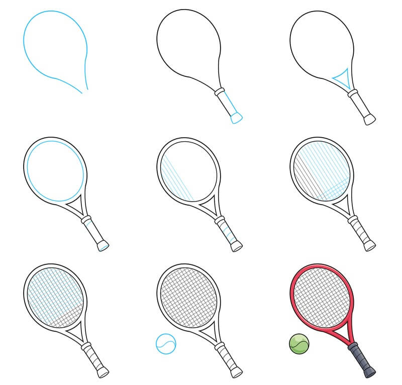 Tennis racket Drawing Ideas