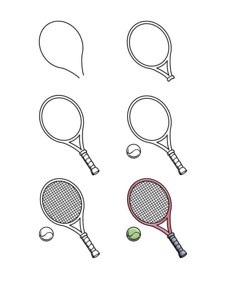 How to draw Tennis racket idea (9)