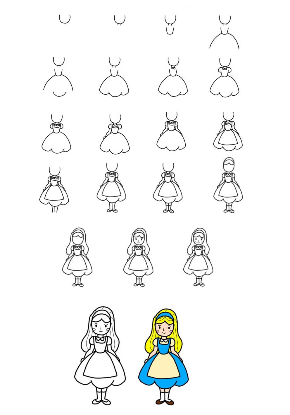 How to draw Alice in wonderland idea (11)