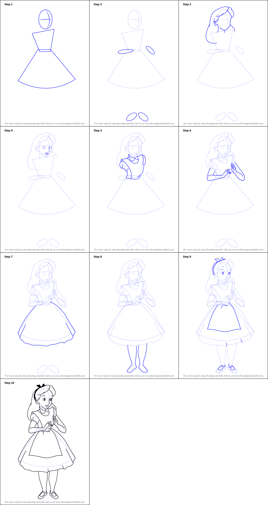 How to draw Alice in wonderland idea (12)