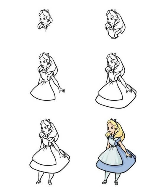 How to draw Alice in wonderland idea (3)