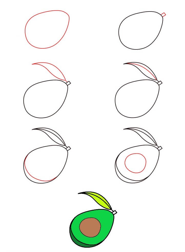 How to draw Avocado idea (4)