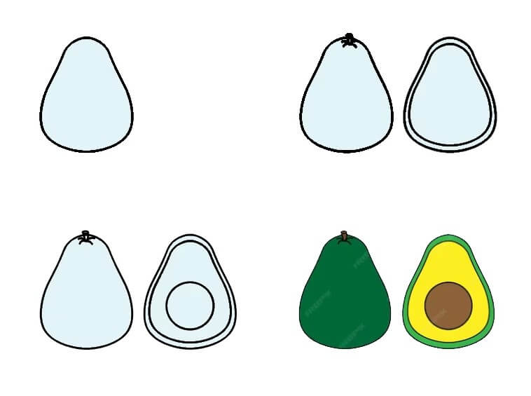 How to draw Avocado idea (5)