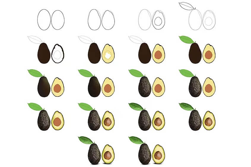 How to draw Avocado idea (7)