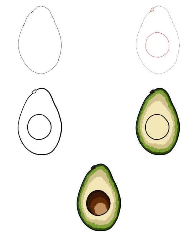 How to draw Avocado idea (9)