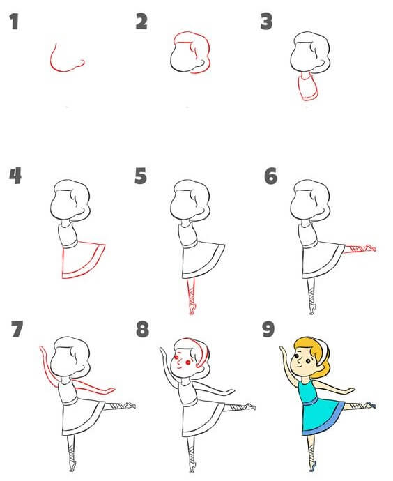 How to draw Ballerina idea (2)