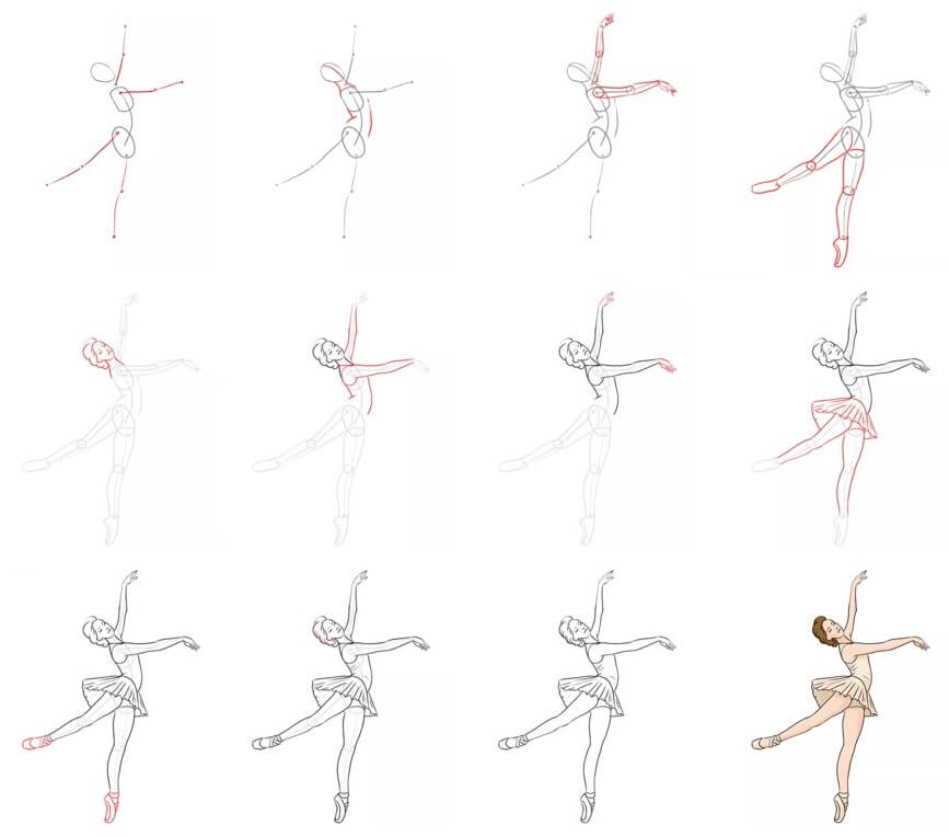 How to draw Ballerina idea (5)