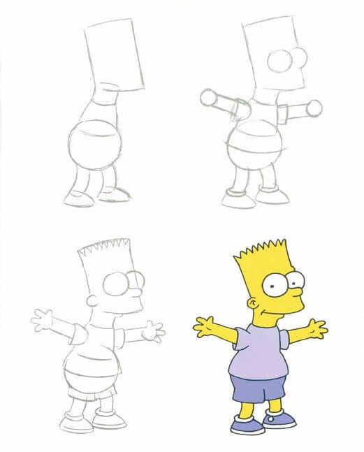 How to draw Bart simpson (1)