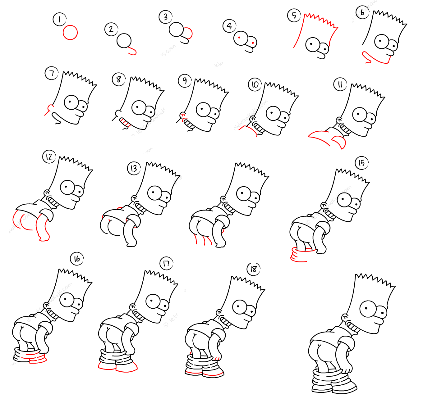 How to draw Bart simpson (10)