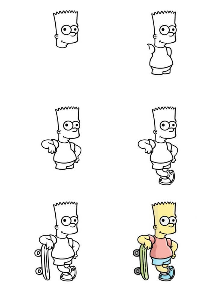 How to draw Bart simpson (4)