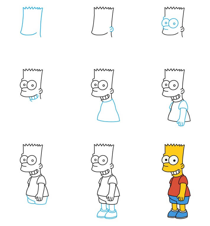 How to draw Bart simpson (7)