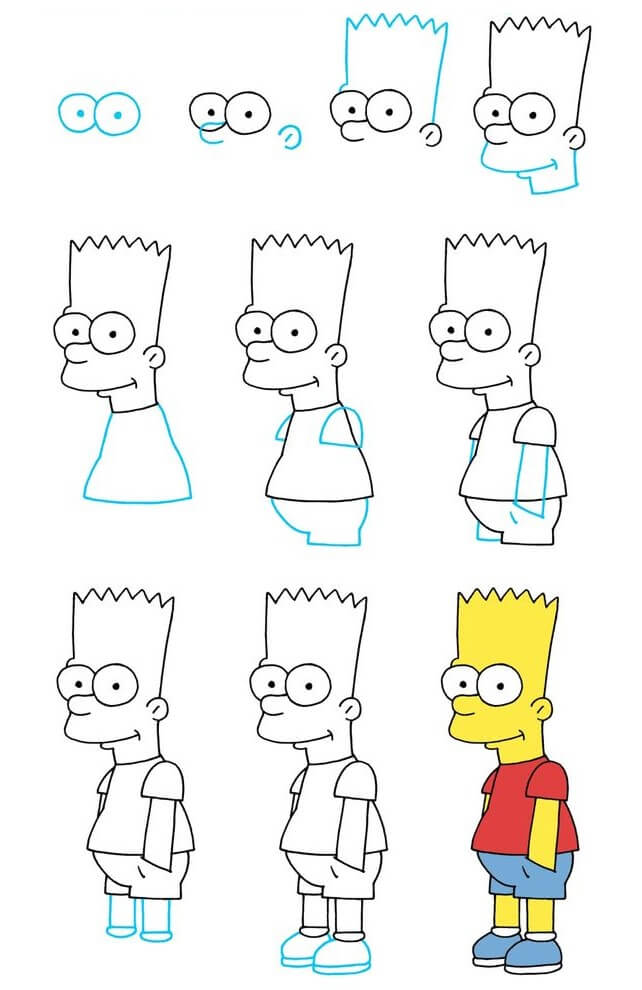 How to draw Bart simpson (8)