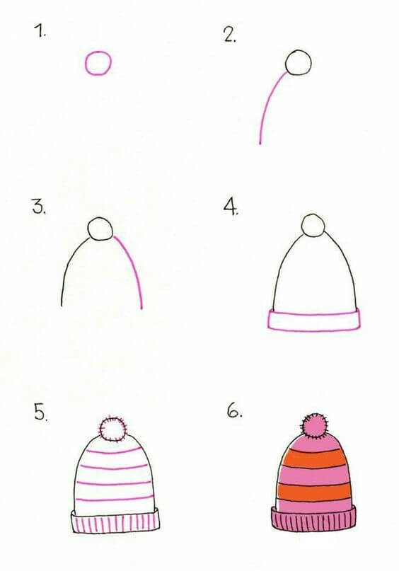 How to draw Beanie hat (2)