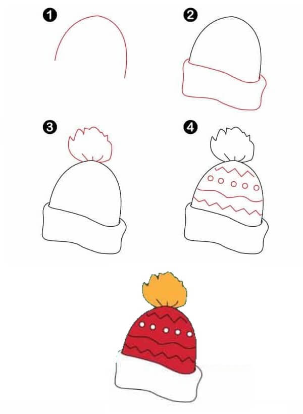 How to draw Beanie hat (3)