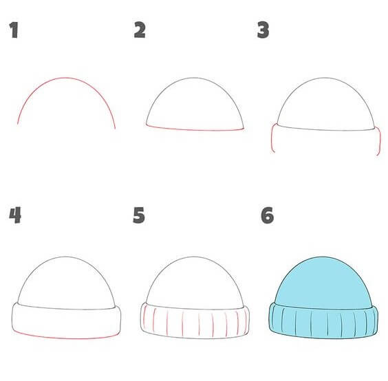 How to draw Beanie hat