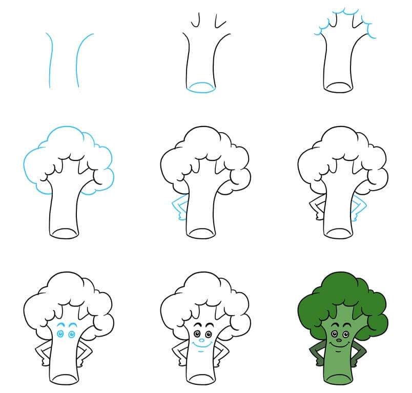 Broccoli Drawing Ideas