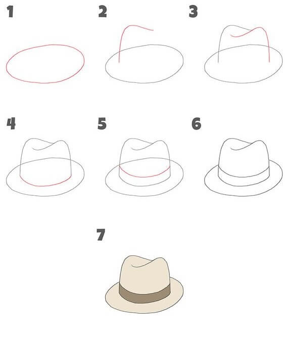 How to draw Bucket hat (2)