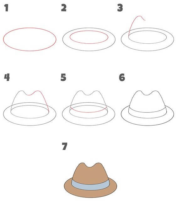 How to draw Bucket hat (3)