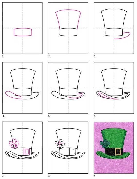 How to draw Bucket hat (5)