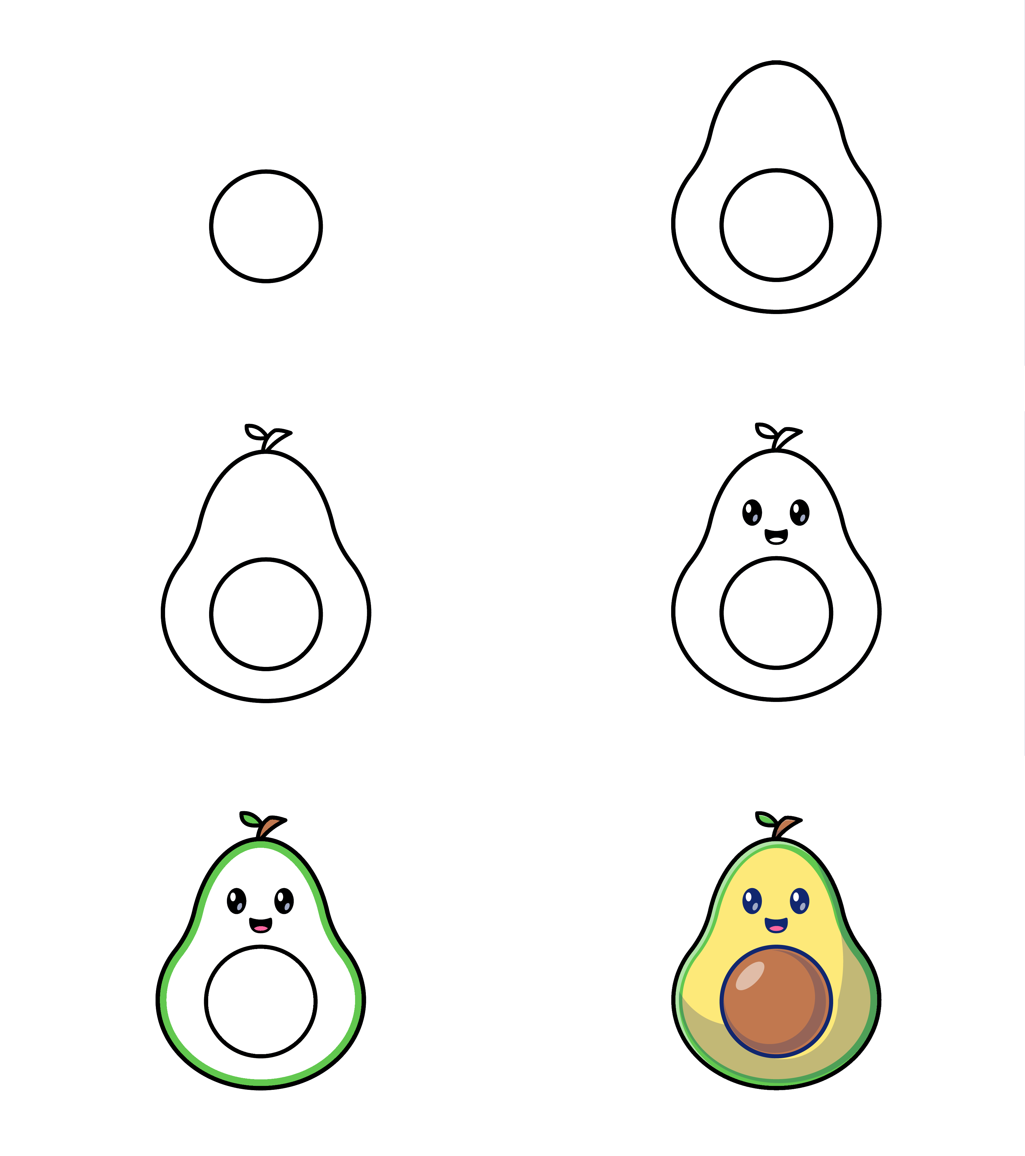 How to draw Cartoon avocado (1)