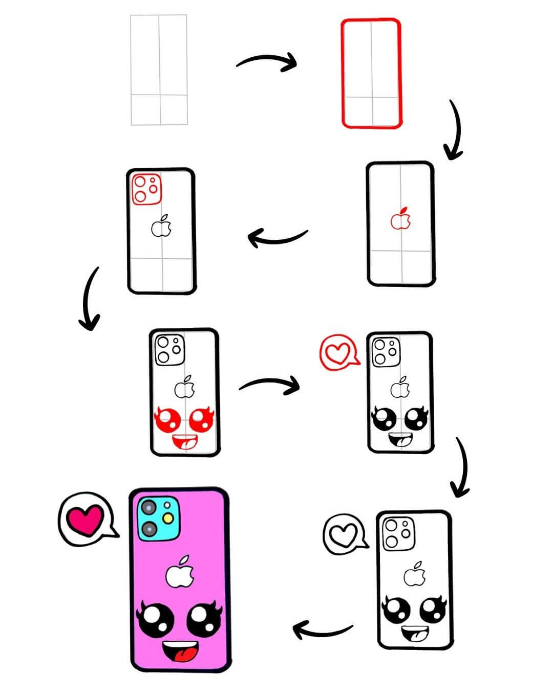 How to draw Cartoon phone (1)