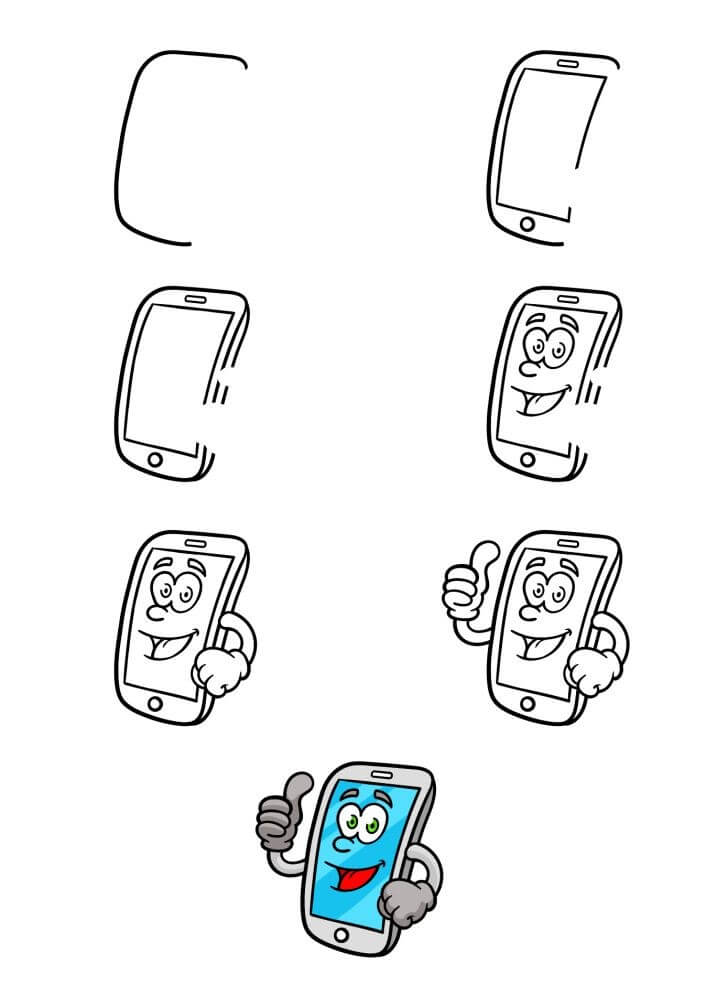 Cartoon phone (3) Drawing Ideas