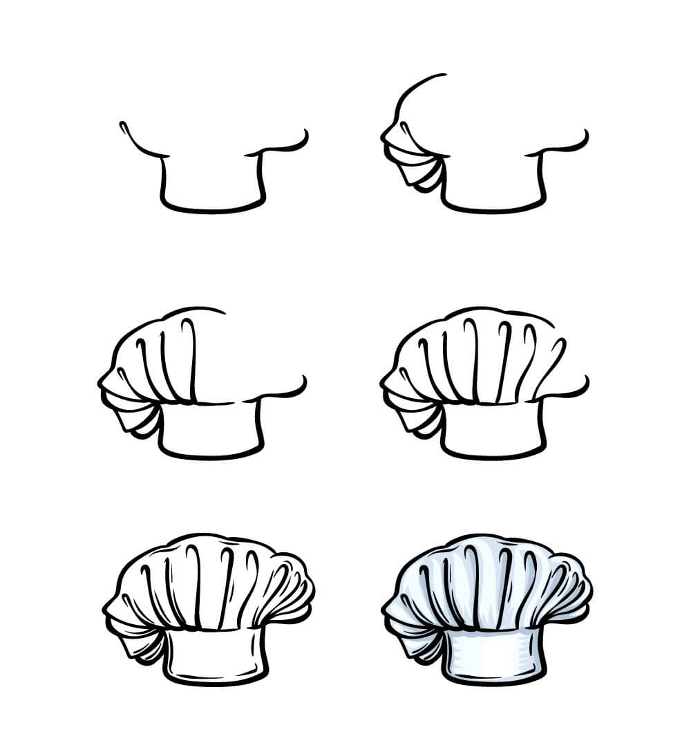 How to draw Chef hat (2)